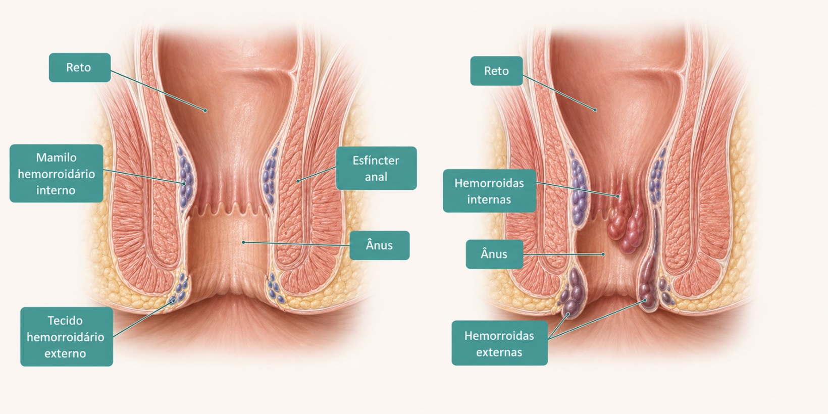 Anatomia normal e doença hemorroidária